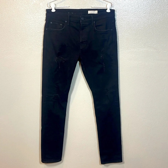 ALL Saints Damaged Cigarette Skinny  black Jeans size 32/31 - Picture 2 of 12